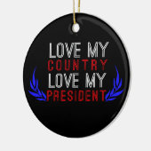 Liebe Mein Land, Liebe mein Präsident USA Prix Keramik Ornament (Links)