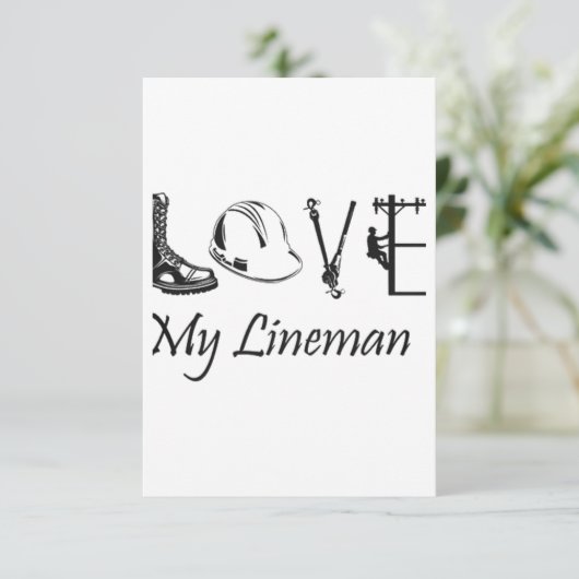 Liebe mein Lineman Karte (Stehend Vorderseite)