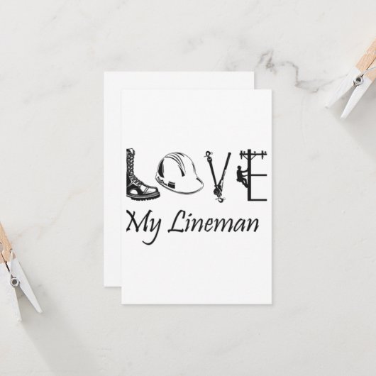 Liebe mein Lineman Karte (Vorderseite/Rückseite Beispiel)
