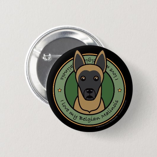 Liebe mein Malinois Button (Vorne & Hinten)