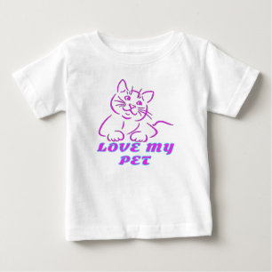 LIEBE MEIN NIEDLICHER PINK PET CAT BABY T-SHIRT