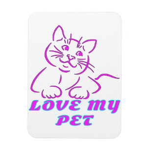 LIEBE MEIN NIEDLICHER PINK PET CAT MAGNET