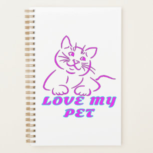 LIEBE MEIN NIEDLICHER PINK PET CAT PLANER