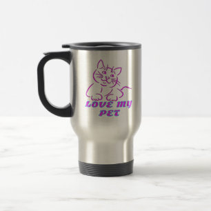 LIEBE MEIN NIEDLICHER PINK PET CAT REISEBECHER