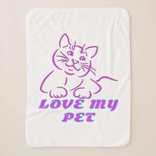 LIEBE MEIN NIEDLICHER PINK PET CAT SHERPADECKE
