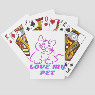 LIEBE MEIN NIEDLICHER PINK PET CAT SPIELKARTEN