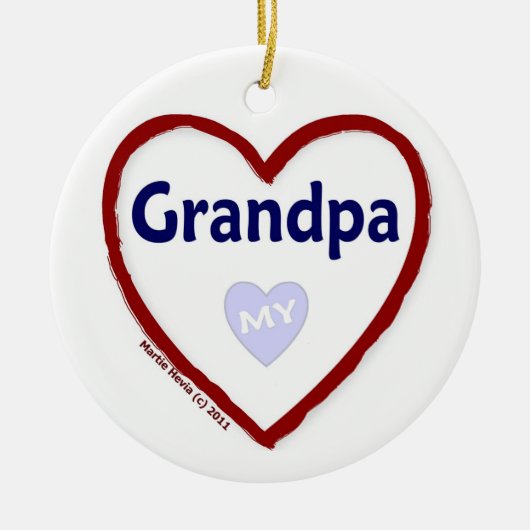 Liebe Mein Opa Keramikornament (Vorne)