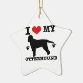 Liebe mein Otterhound Keramik Ornament (Links)