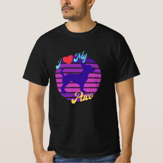 Liebe mein Paco Chihuahua Hund Retro Sunset T-Shirt