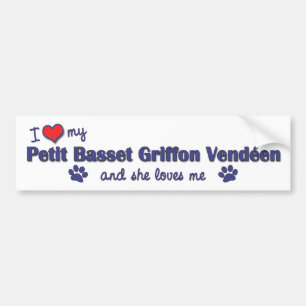 Liebe mein Petit Dachshund Griffon Vendeen Autoaufkleber
