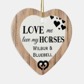 Liebe mein Pferd Rustikal Keramik Ornament (Rechts)