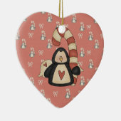 Liebe mein Pinguin Keramikornament (Rechts)