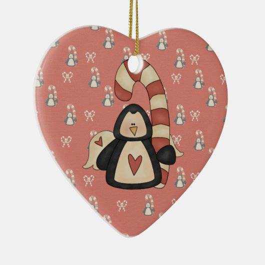 Liebe mein Pinguin Keramikornament (Rechts)