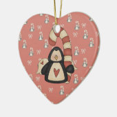 Liebe mein Pinguin Keramikornament (Links)