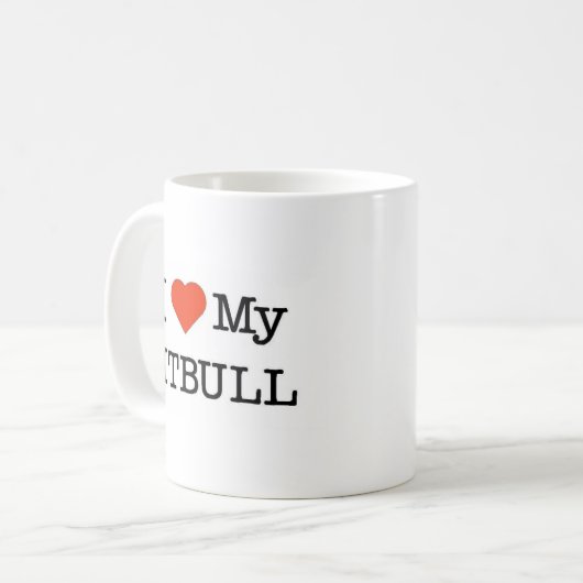 Liebe mein Pitbull Kaffeetasse (Vorderseite Links)