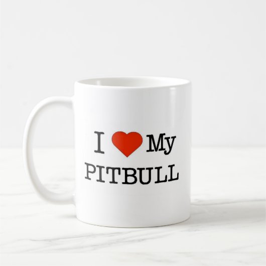 Liebe mein Pitbull Kaffeetasse (Links)