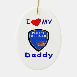 Liebe mein Polizei-Vati Keramikornament