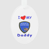 Liebe mein Polizei-Vati Ornament (Vorderseite)