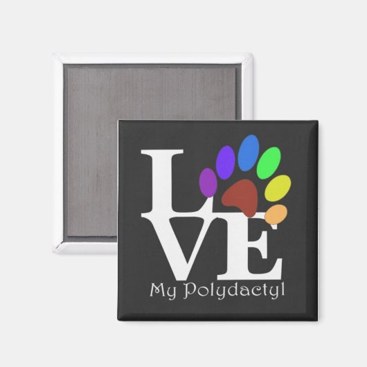 LIEBE Mein Polydactylmagnet Magnet (Vorderseite/Rückseite)