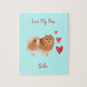Liebe Mein Pom Spitz Hund Eigener Name des Hauses Puzzle