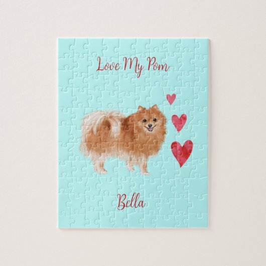 Liebe Mein Pom Spitz Hund Eigener Name des Hauses Puzzle (Vertikal)
