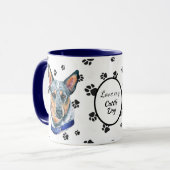 Liebe Mein Rinderhund Pawprint Tasse (Vorderseite Links)