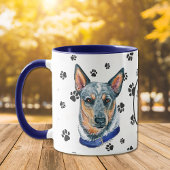 Liebe Mein Rinderhund Pawprint Tasse