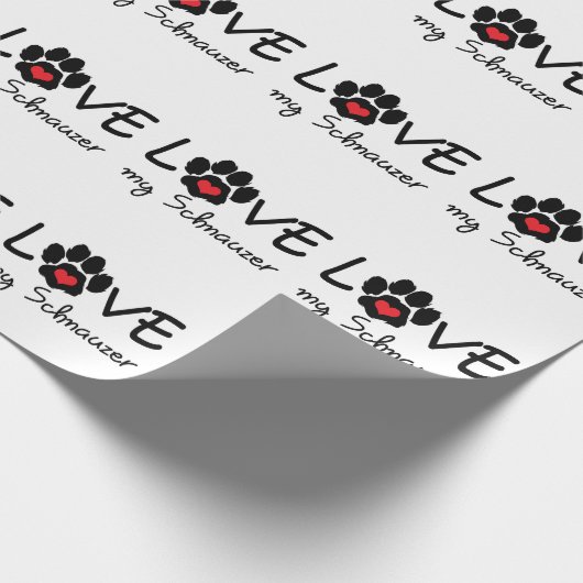 Liebe mein Schnauzer Geschenkpapier (Ecke)
