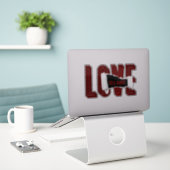 Liebe mein Selbstaufkleber Aufkleber (Laptop auf Schreibtisch)