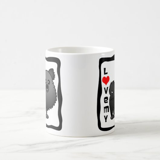 Liebe mein Spitz - Schwarzes Kaffeetasse (Mittel)