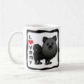 Liebe mein Spitz - Schwarzes Kaffeetasse (Links)
