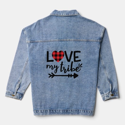 Liebe Mein Stamm Custom Women's Denim Jacket Jeansjacke (Rückseite)