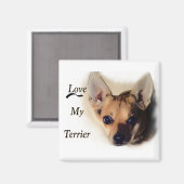 Liebe mein Terrier-Magnet Magnet (Vorderseite/Rückseite)