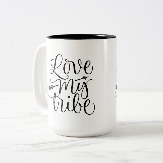 Liebe Mein Tribe Cup Design Zweifarbige Tasse (Vorderseite Links)