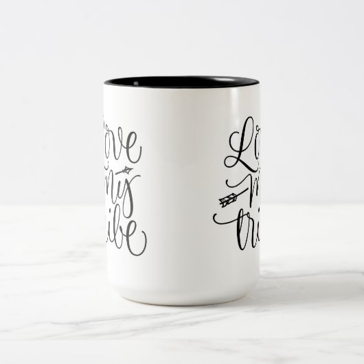 Liebe Mein Tribe Cup Design Zweifarbige Tasse (Mittel)