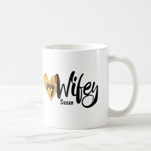 Liebe mein Wifey von Ihrer Hubby-Herz-Tasse Kaffeetasse (Rechts)