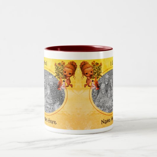 Liebe Meine Babci Welpen Polnische Großmutter Zweifarbige Tasse (Mittel)