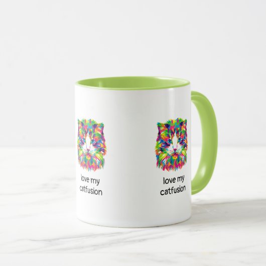 Liebe Meine Catfusion Abstrakt Chat Kaffee Tasse (VorderseiteRechts)