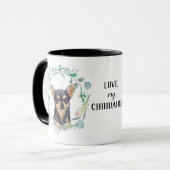 Liebe Meine Chihuahua-Wreath-Kaffee-Tasse Tasse (Vorderseite Links)