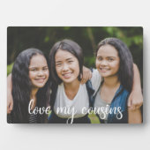 Liebe Meine Cousin Elegantes Foto für White Script Fotoplatte (Vorderseite)