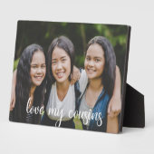 Liebe Meine Cousin Elegantes Foto für White Script Fotoplatte (Seite)