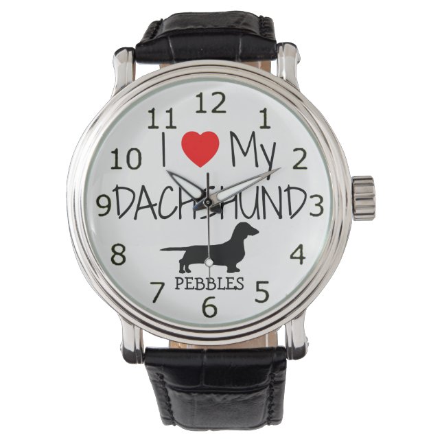 Liebe Meine Dackel Armbanduhr (Vorderseite)