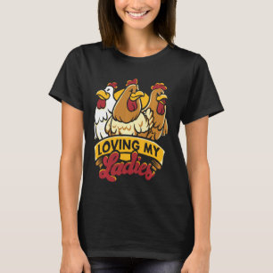 Liebe meine Damen Funny Huhn Lover Farm Bauer L T-Shirt