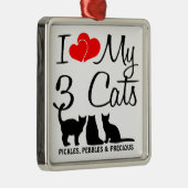 Liebe meine drei Katzen Ornament Aus Metall (Rechts)