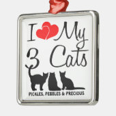 Liebe meine drei Katzen Ornament Aus Metall (Links)