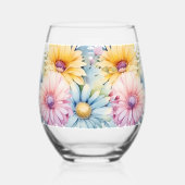 Liebe meine Ehefrau 25 Jahre Blume grün Weinglas Ohne Stiel (Rückseite)