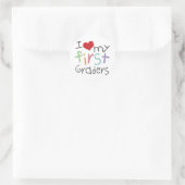 Liebe meine ersten Grader Runder Aufkleber (Tasche)