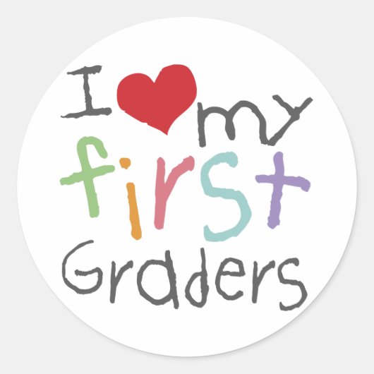 Liebe meine ersten Grader Runder Aufkleber (Vorderseite)