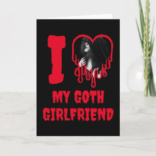 Liebe meine gothische Freundin rotes Herz Foto Val Karte