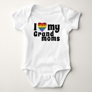 Liebe meine Grand Moms-Herzform Pride Blume Baby Strampler
